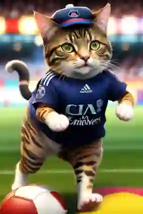 ArtSmart: a cat is playing with a soccer ball