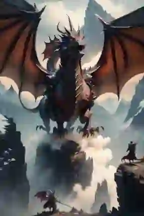 ArtSmart: a large dragon standing on top of a mountain